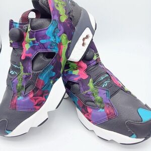 Reebok Instapump Fury Shoes Mens Size 11 Black Multicolor Splatter BD1548